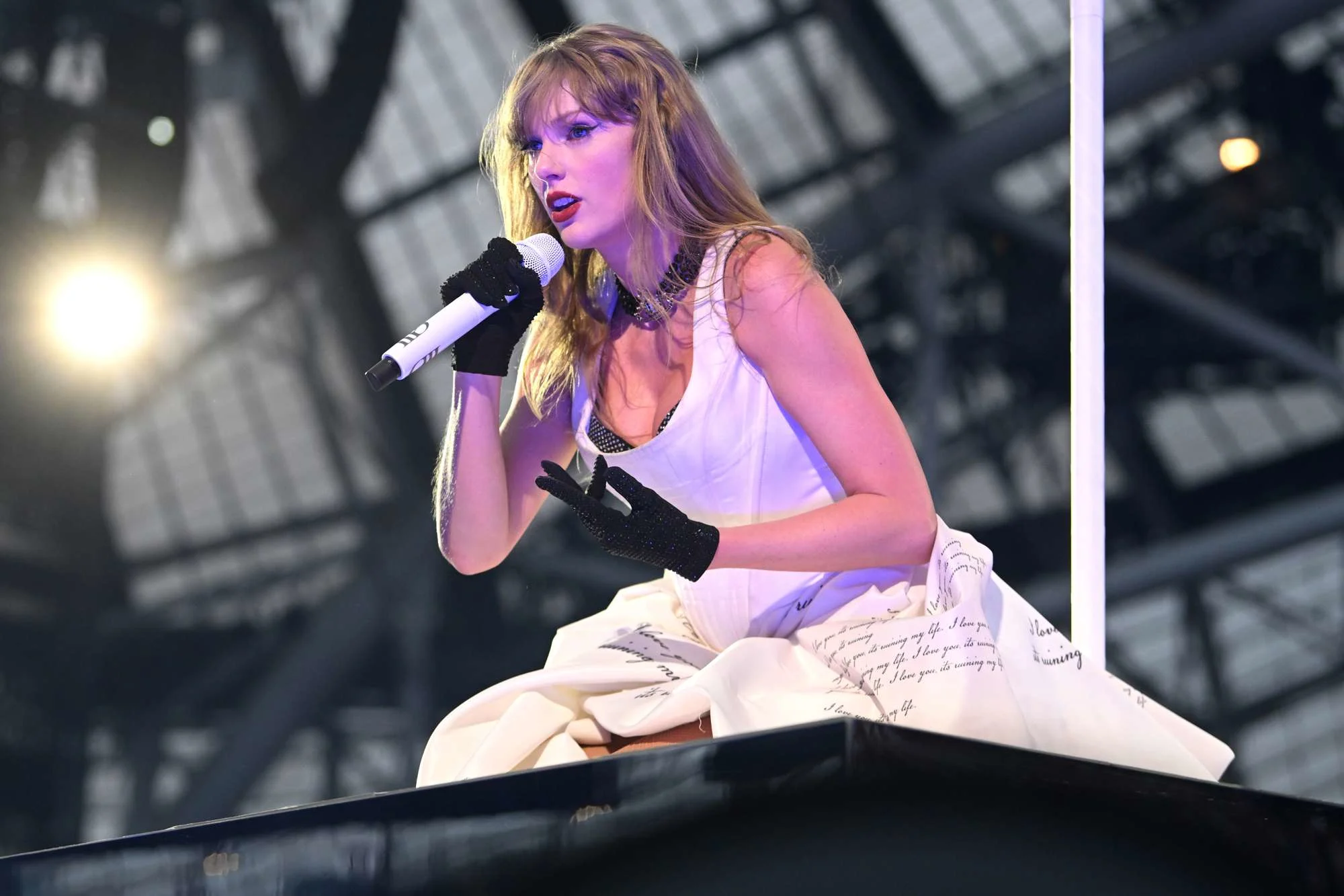 Charles McQuillan/TAS24/Getty Taylor Swift performs in Dublin on June 28